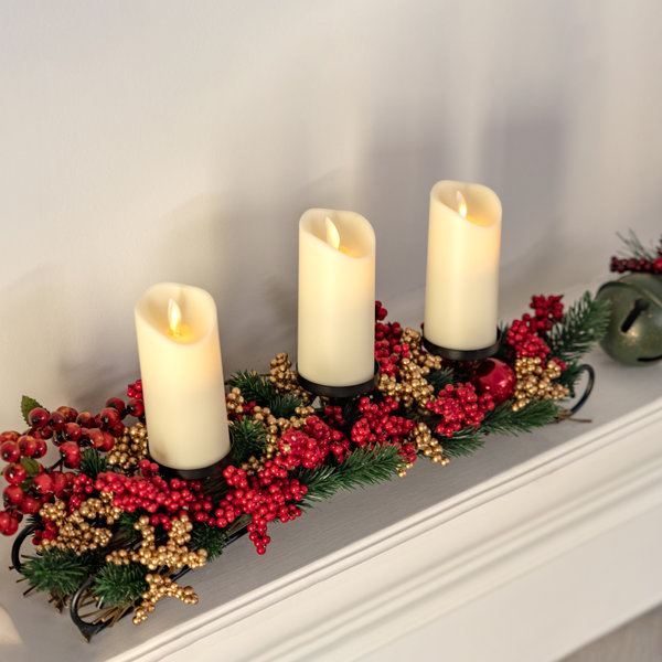 The Holiday Aisle® Christmas Décor Candle Holder Xmas Themed Candle